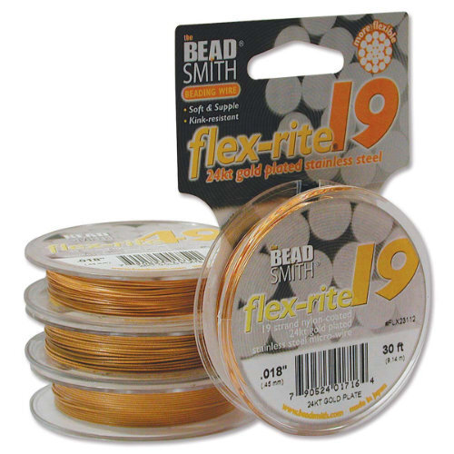 Flex-rite 19 Strand- .018 in (0.45 mm) - 24K Gold Plated - 30ft / 9.15m spool