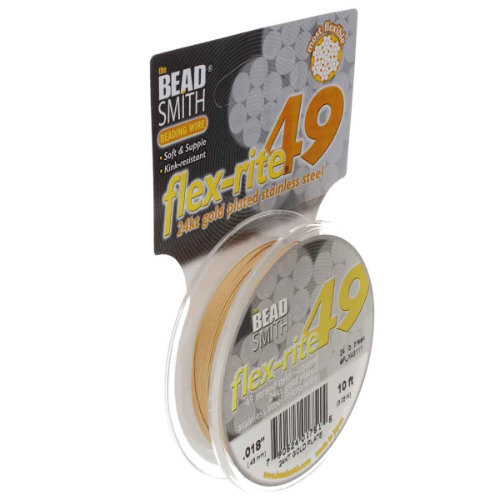 Flex-rite 49 Strand- .018 in (0.45 mm) - 24K Gold Plated - 10ft / 3m spool