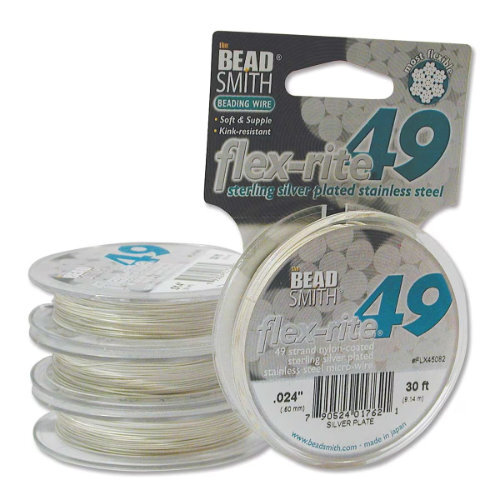 Flex-rite 49 Strand- .024 in (0.61 mm) - 925 Sterling Silver Plate - 30ft / 9.15m spool