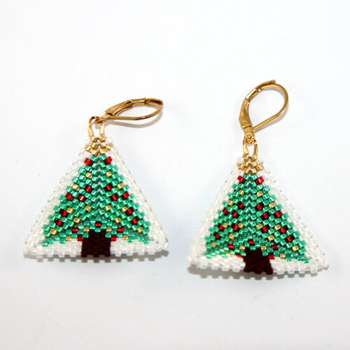 Christmas Tree Triangle Earrings