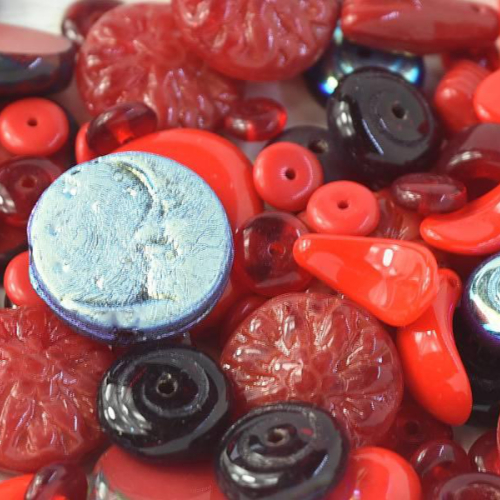 Czech Glass Bead Mixes Red