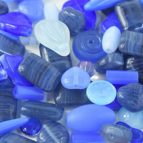 Czech Glass Bead Mixes Blue