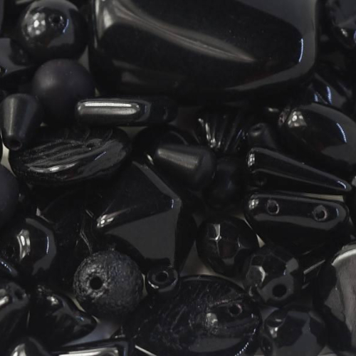 Czech Glass Bead Mixes Black