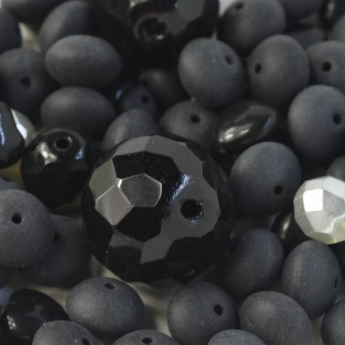 Czech Glass Bead Mixes Dark Elegance