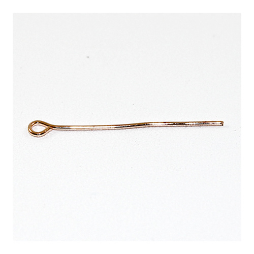 Pack of 100 - 30mm Eye Pin 0.7mm / 21 gauge - Rose Gold Plated