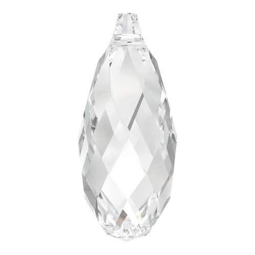 Pack of 6 - 6010 - 11mm x 5.5mm - Crystal (001) - Briolette Crystal Pendant