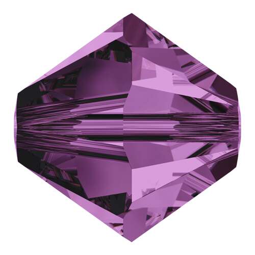 Pack of 50 - 5328 - 3mm - Amethyst (204) - Bicone Xilion Crystal Bead