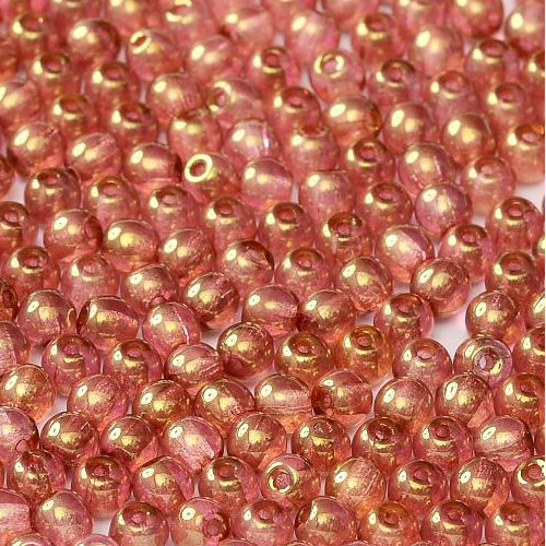 3mm Druk (Round) Bead - Crystal Red Luster - 00030-14495