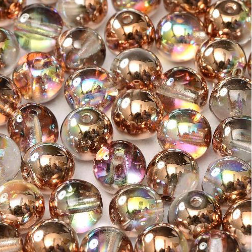 3mm Druk (Round) Bead - Crystal Copper Rainbow - 00030-98533
