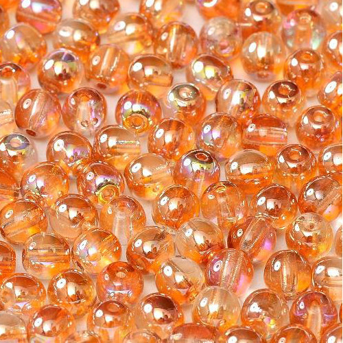 3mm Druk (Round) Bead - Crystal Orange Rainbow - 00030-98535