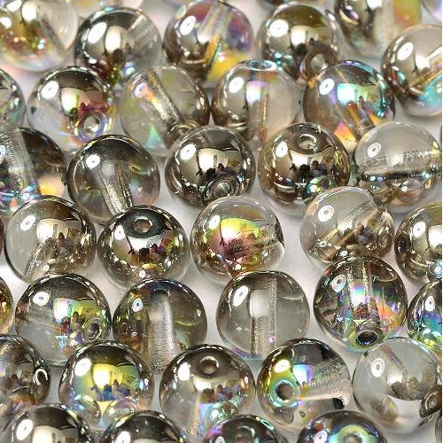 6mm Druk (Round) Bead - Crystal Graphite Rainbow - 00030-98537