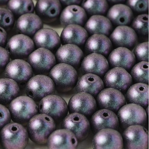 6mm Druk (Round) Bead - Jet Polychrome Mix Berry - 23980-94102