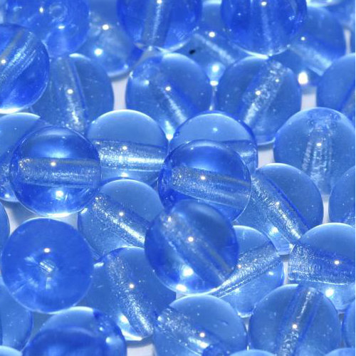 6mm Druk (Round) Bead - Light Sapphire  - 30020