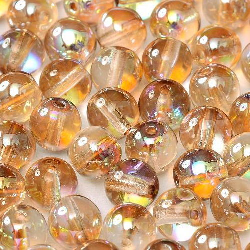 8mm Druk (Round) Bead - Crystal Brown Rainbow - 00030-98532