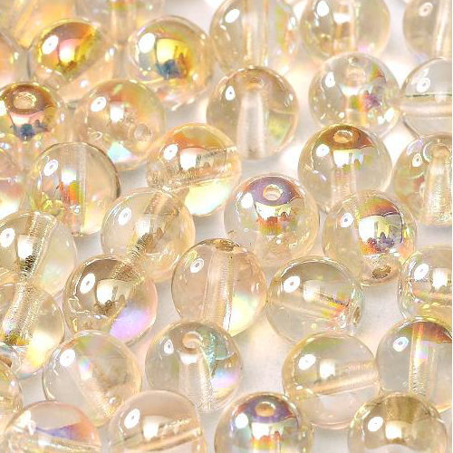 8mm Druk (Round) Bead - Crystal Lemon Rainbow - 00030-98534