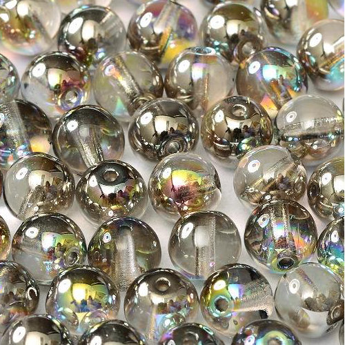 8mm Druk (Round) Bead - Crystal Graphite Rainbow - 00030-98537