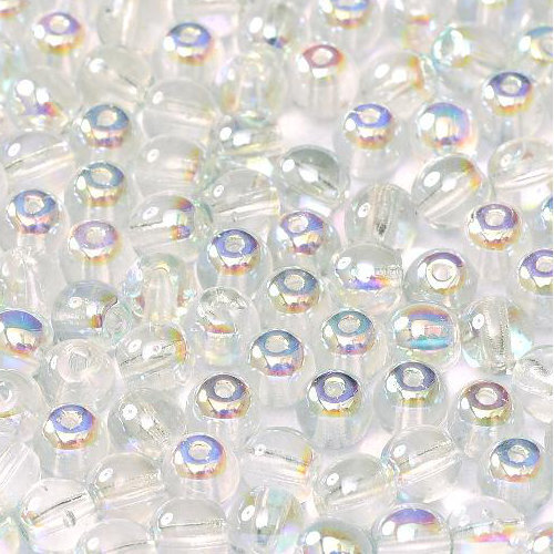 8mm Druk (Round) Bead - Crystal Blue Rainbow - 00030-98538