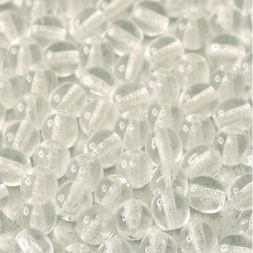 8mm Druk (Round) Bead - Crystal  - 00030