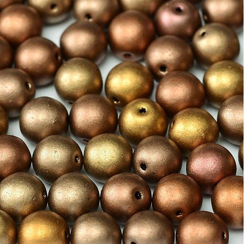 8mm Druk (Round) Bead - Metallic Mix  - 01610