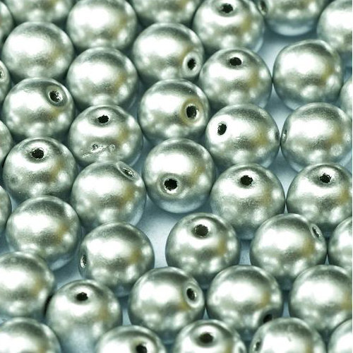 8mm Druk (Round) Bead - Aluminium Silver  - 01700