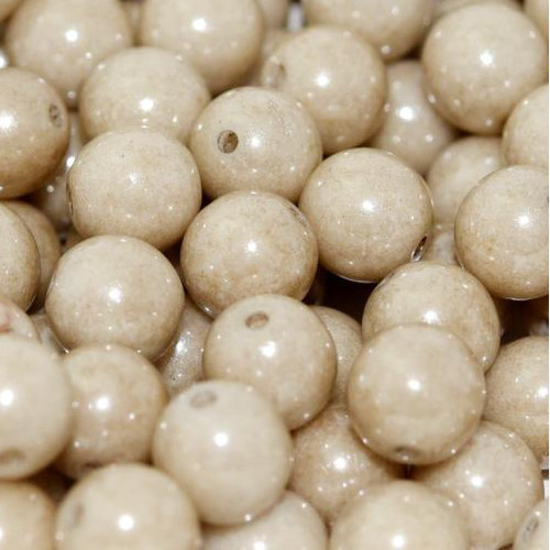 8mm Druk (Round) Bead - Chalk White Latte Luster - 03000-14419