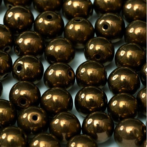 8mm Druk (Round) Bead - Jet Bronze - 23980-14415