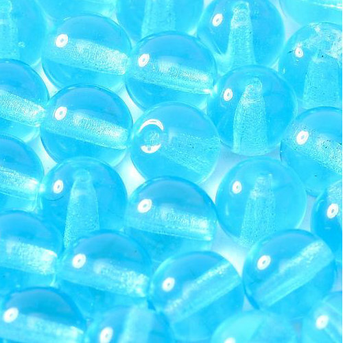 8mm Druk (Round) Bead - Aqua  - 60010