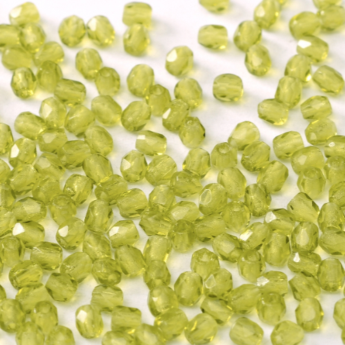 4mm Fire Polish Bead - Olivine  - 50230