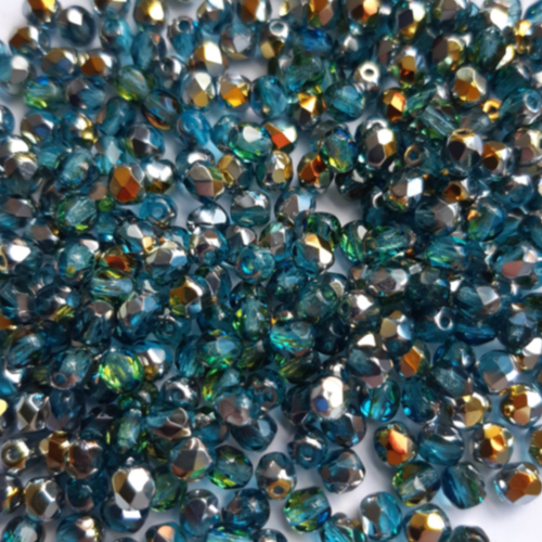 4mm Fire Polish Bead - Aqua Marea - 60010-28001