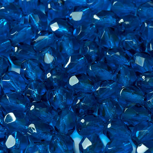 4mm Fire Polish Bead - Cobalt  - 60080