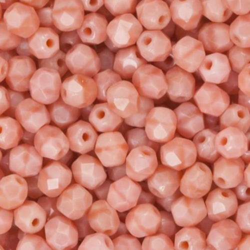 4mm Fire Polish Bead - Opaque Pink  - 74020