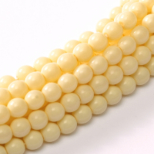 10mm Czech Glass Pearl - 50 Bead Strand - Eggshell - Shiny - 48114