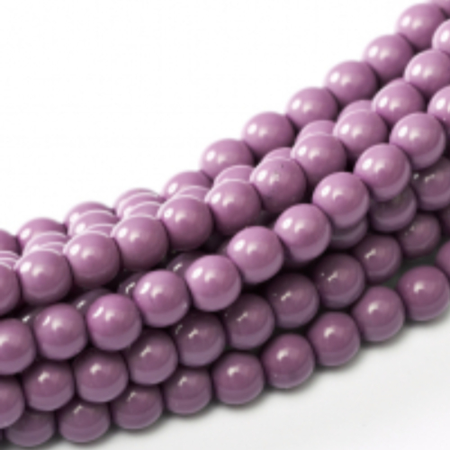 10mm Czech Glass Pearl - 50 Bead Strand - Hollyhock Purple - Shiny - 48227