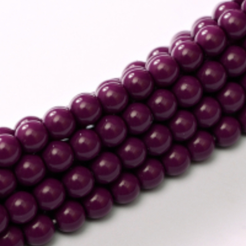 10mm Czech Glass Pearl - 50 Bead Strand - Fiesta Eggplant - Shiny - 48279