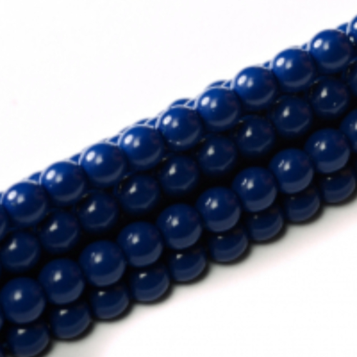 10mm Czech Glass Pearl - 50 Bead Strand - Royal Blue - Shiny - 48375