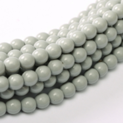 10mm Czech Glass Pearl - 50 Bead Strand - Grey Mist - Shiny - 48455