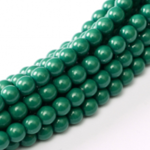 10mm Czech Glass Pearl - 50 Bead Strand - Green Jade - Shiny - 48585