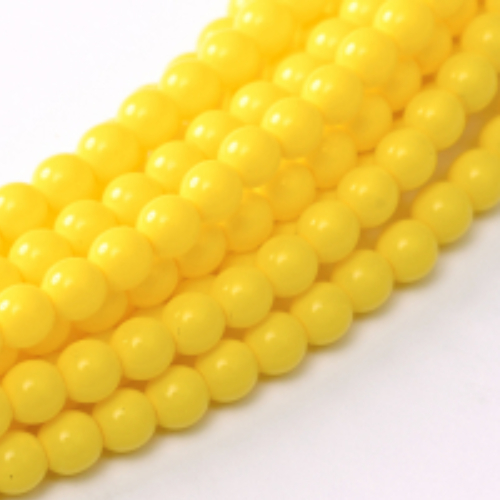 10mm Czech Glass Pearl - 50 Bead Strand - Yellow Squash - Shiny - 48865