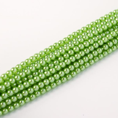 2mm Czech Glass Pearl - 150 Bead Strand - Spring Green - Crystal - 00030-63532