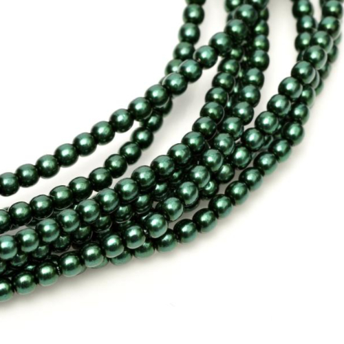 2mm Czech Glass Pearl - 150 Bead Strand - Deep Emerald - 70959