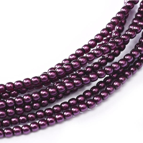 2mm Czech Glass Pearl - 150 Bead Strand - Aubergine - 70979