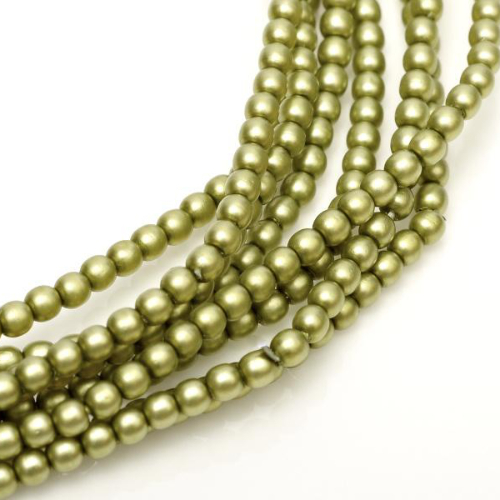 2mm Czech Glass Pearl - 150 Bead Strand - Matte Spring Bud Satin - 75457