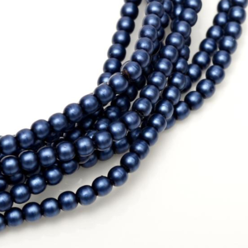 2mm Czech Glass Pearl - 150 Bead Strand - Matte Egyptian Blue Satin - 75467