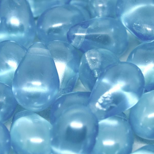 6mm x 9mm Czech Glass Side Drilled Tear Drop Pearl - Crystal Sky Blue - 00030-63345