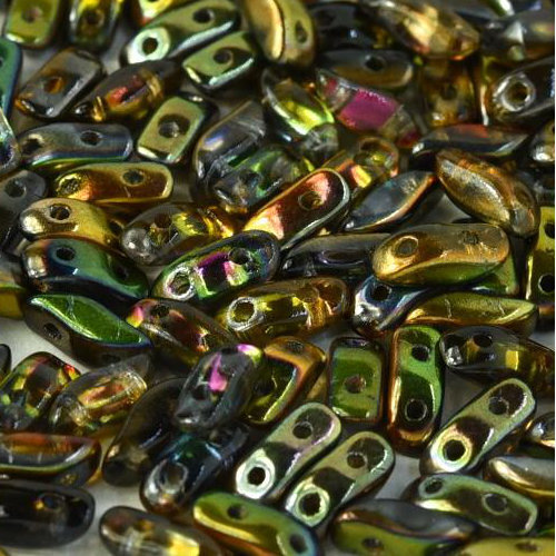 3mm x 7mm Storm Duo 2 Hole Bead - Crystal Magic Copper - 00030-95300