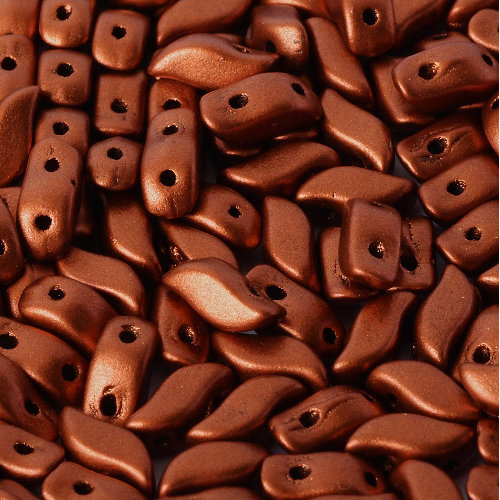 3mm x 7mm Storm Duo 2 Hole Bead -  Copper - 01750