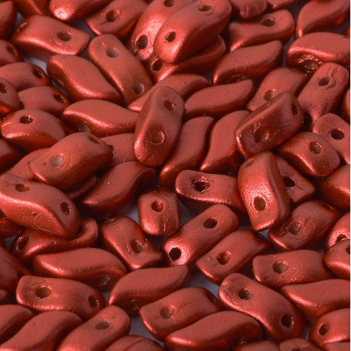 3mm x 7mm Storm Duo 2 Hole Bead -  Lava Red - 01890