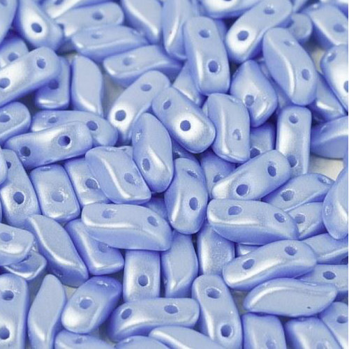 3mm x 7mm Storm Duo 2 Hole Bead - Alabaster Pastel Light Sapphire - 02010-25014