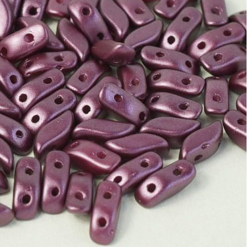 3mm x 7mm Storm Duo 2 Hole Bead - Alabaster Pastel Burgundy - 02010-25031