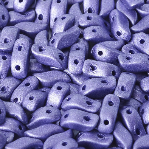  Storm Duo 2 Hole Bead - Alabaster Metallic Violet - 02010-29425